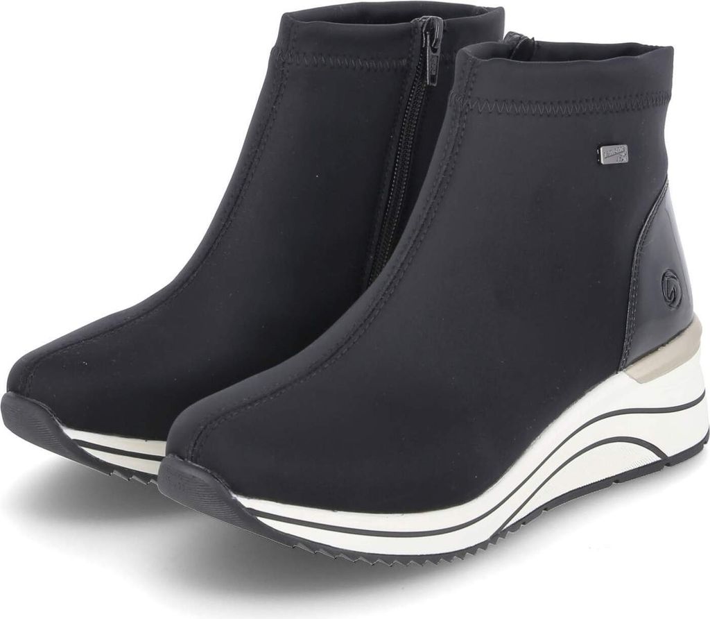 Remonte Damen sportliche Stiefeletten Schwarz Textil Produktbild 