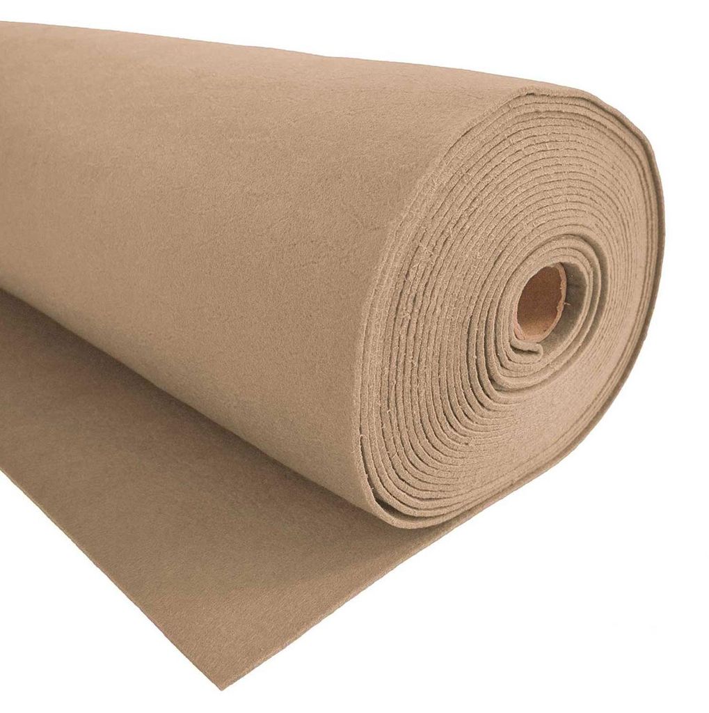 Bastelfilz 3 mm Meterware in Hellbeige – aufgerollter Dekofilz und Taschenfilz zum Basteln.