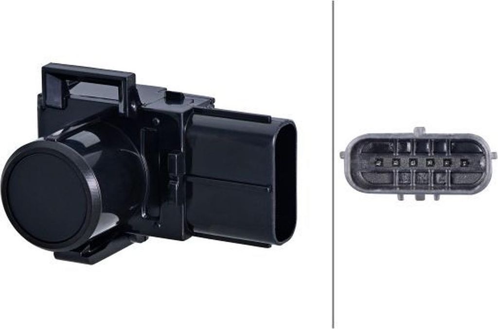 HELLA 6PX 358 270-001 Einparkhilfe Parksensor Viereckig Schwarz für TOYOTA COROLLA Verso (ZER, ZZE12, R1) für LEXUS LX (J2)