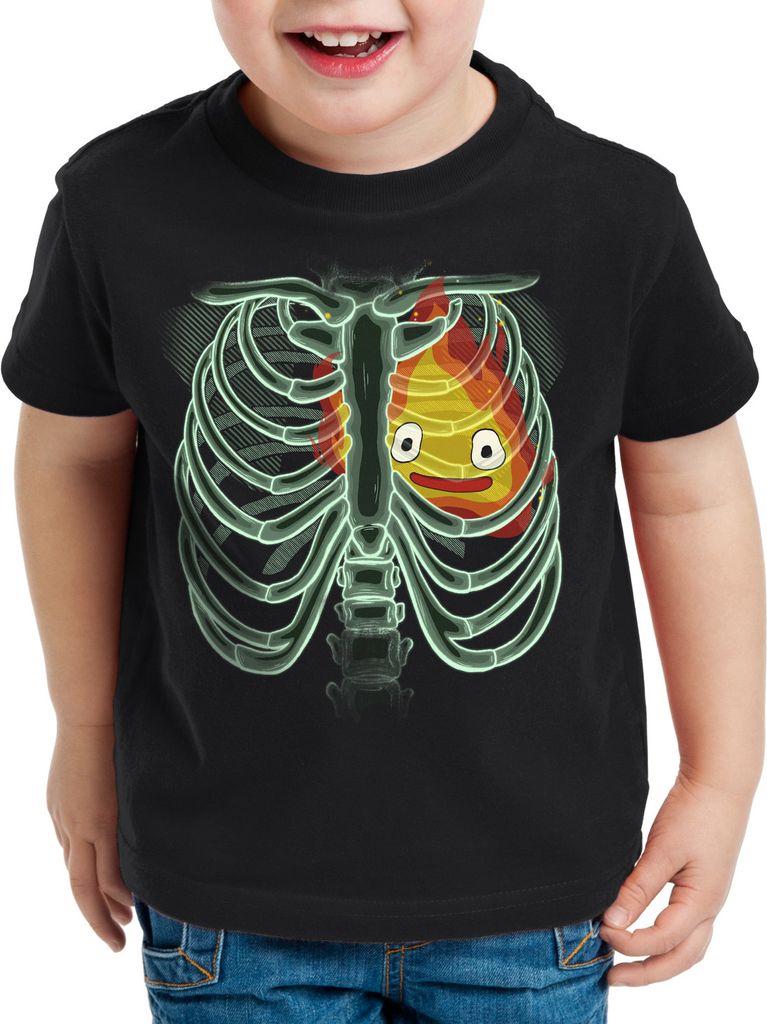 BaumwolleCloud Calzifer X-Ray Kinder T-Shirt japan das wandelnde schloss röntgen