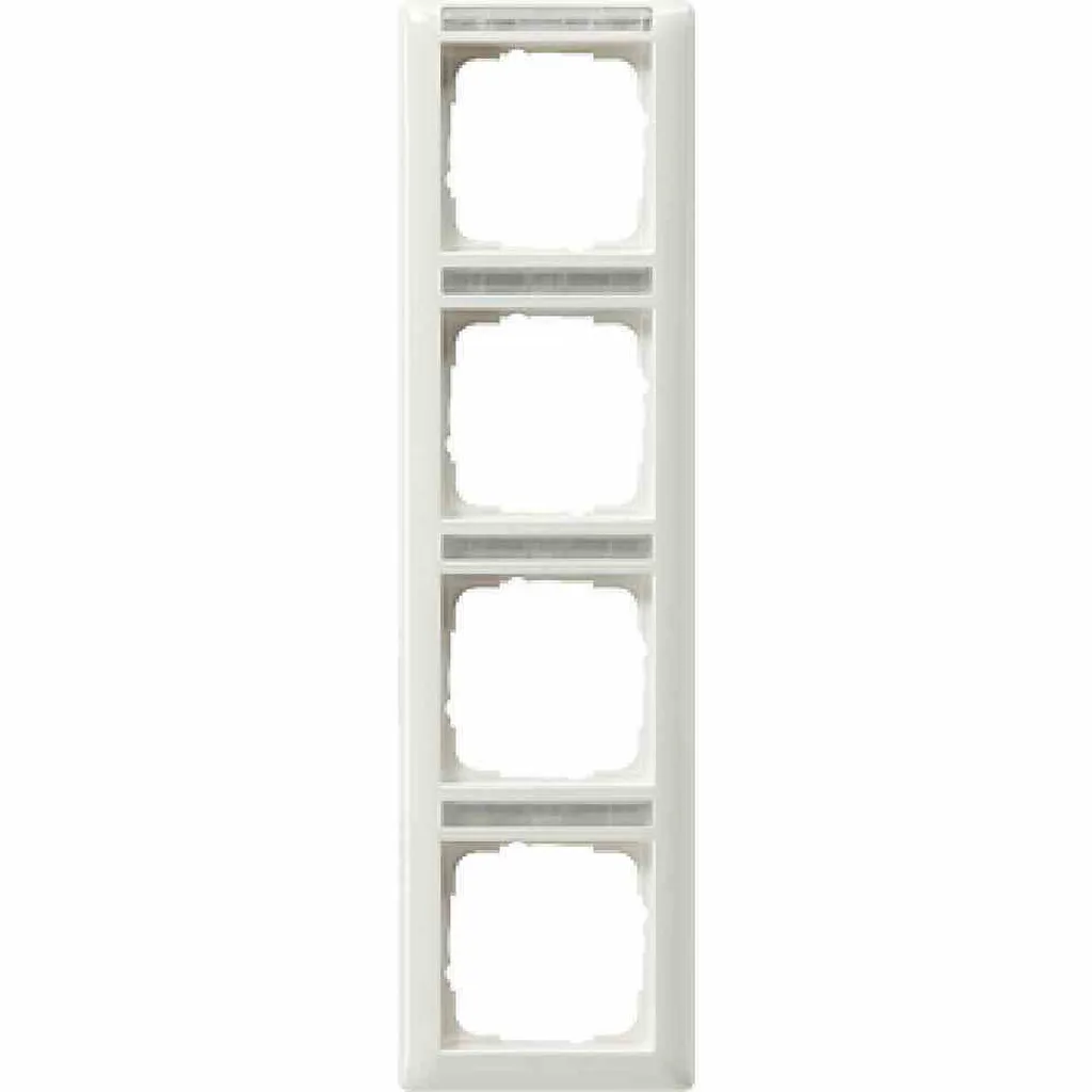 Gira Standard 55 Cadre 4 Postes avec Champ d'Écriture Blanc 111403