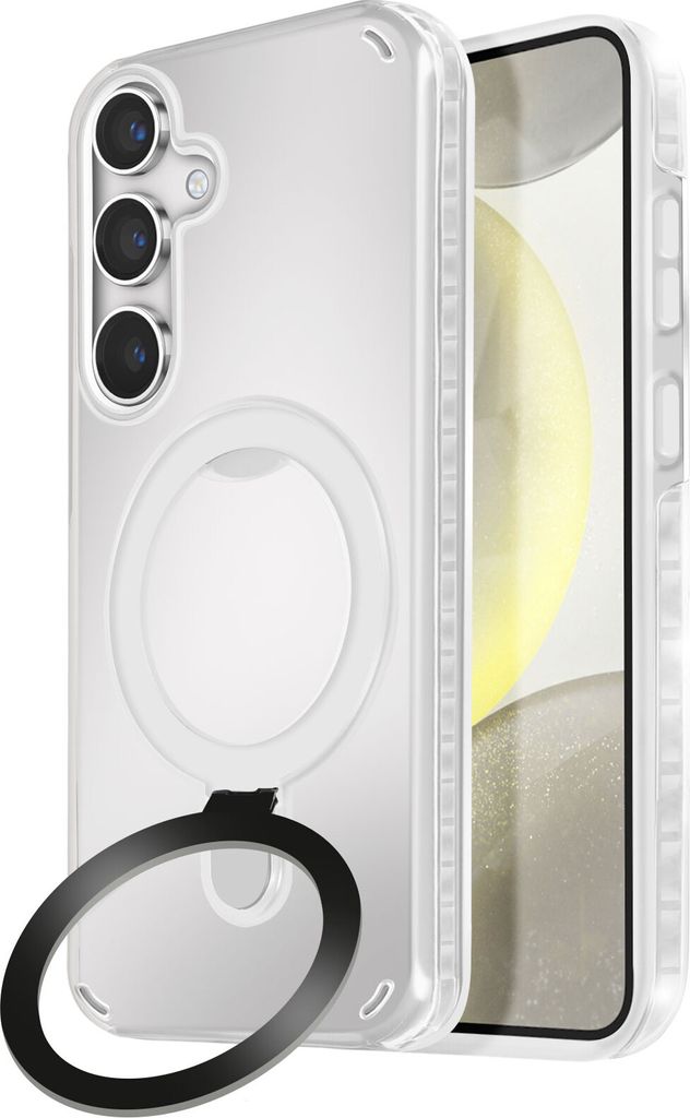 Avizar, MagSafe Hülle für Samsung Galaxy S24 / S25 Stoßfest mit Klappständer, Weiß