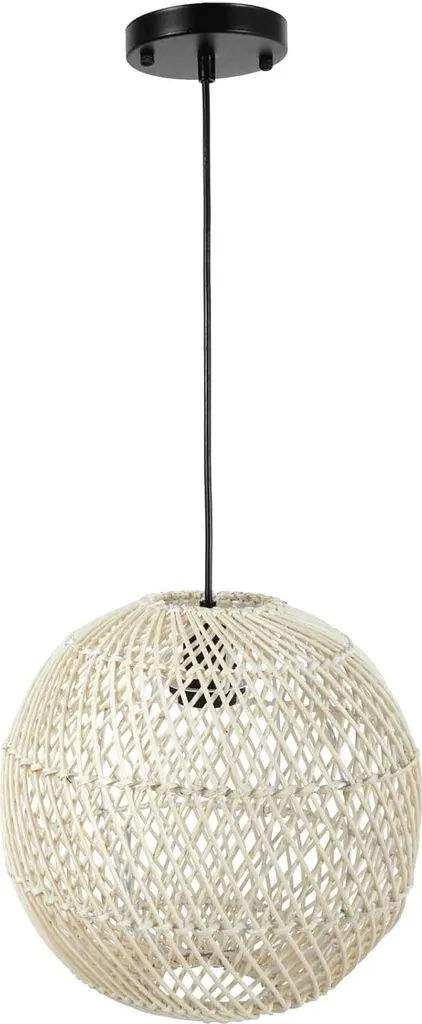 VIVANNO ROTANG Lampada Sospesa Rattan 40cm Crema - Robusta e Bella