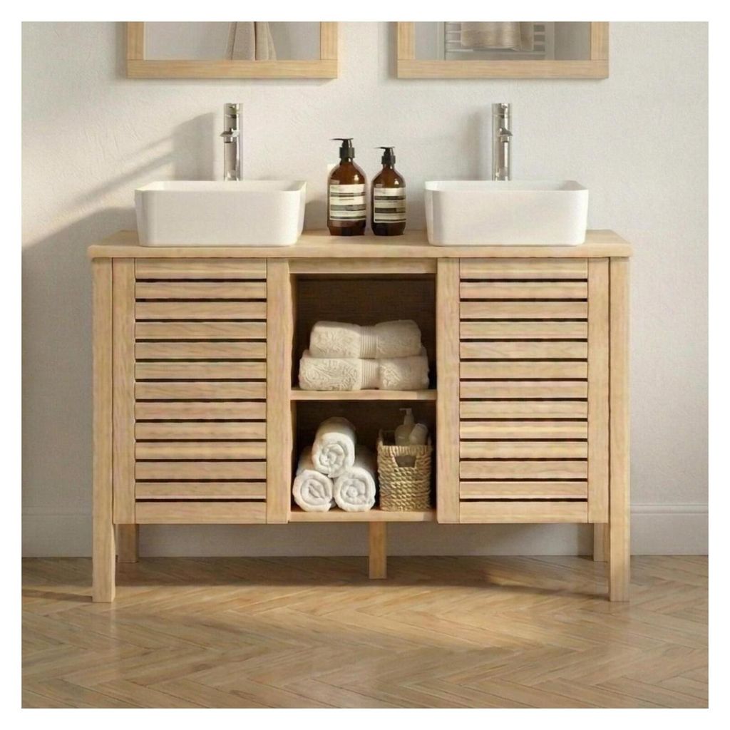 Doppelwaschtisch-Set 120cm Eiche & Keramik TALIX