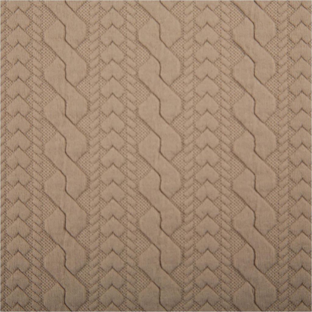 Strickstoff Meterware Zopfmuster beige elastischer Winterstrick 150cm