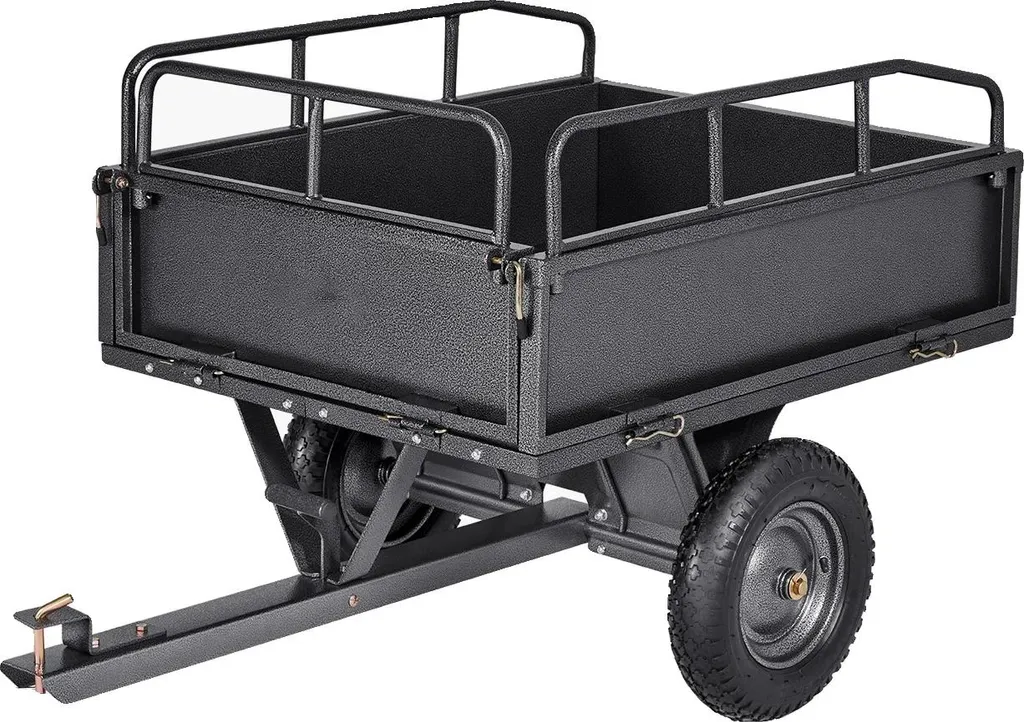 Remorque utilitaire de jardin en acier 10 pi³ avec charge de 600 lb