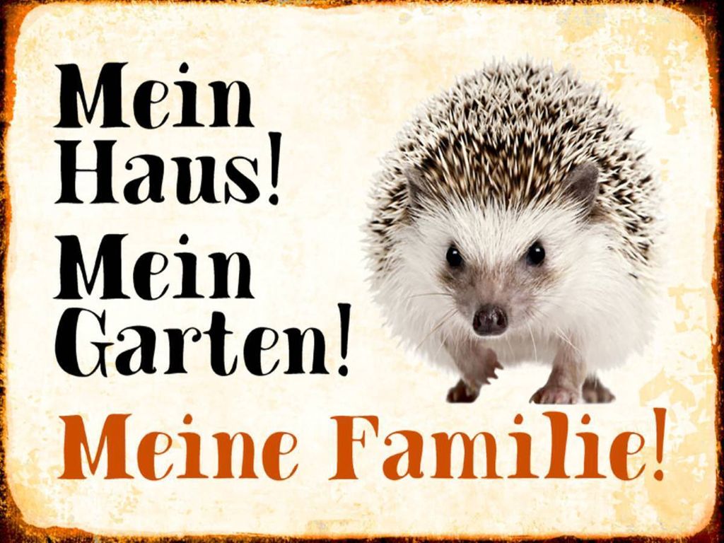 vianmo Holzschild 30x40 cm Tiere Igel mein Haus Garten Familie