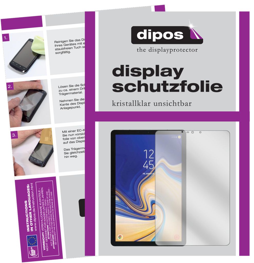 2x Schutzfolie für Samsung Galaxy Tab S4 klar Displayschutzfolie Folie Display