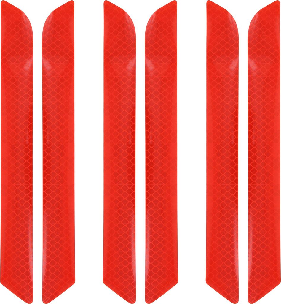 6Stk. Stoßstange Auto Reflektierend Aufkleber Klebstoff Band 20x2,5cm Rot
