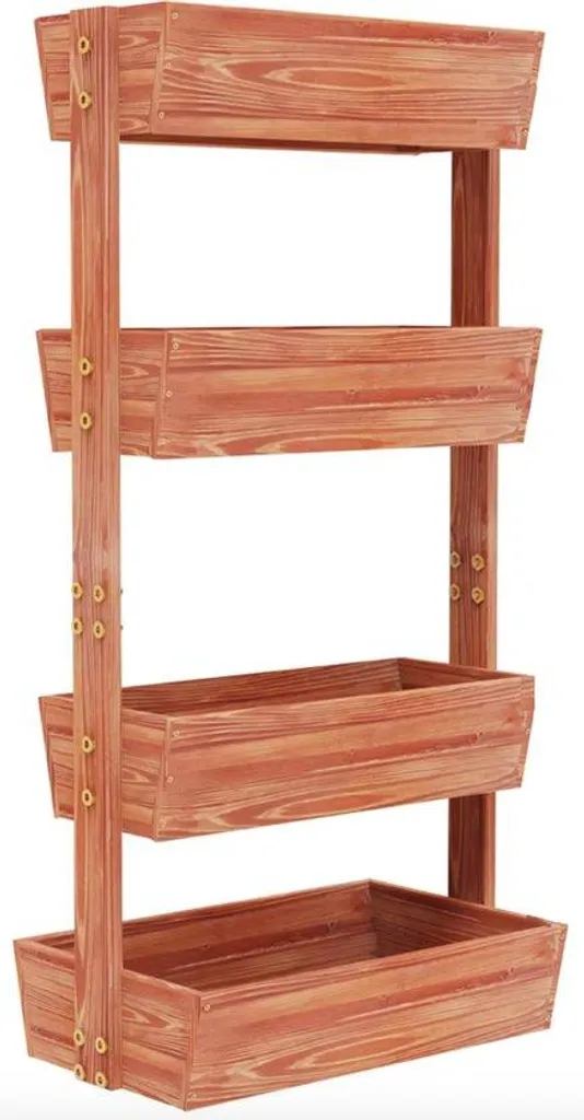 Etagère pour plantes en bois 4 niveaux - Support fleur réglable balcon