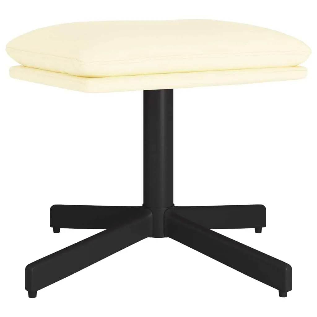Siège d'appoint et repose-pied crème 60x60x36 cm pour salon moderne