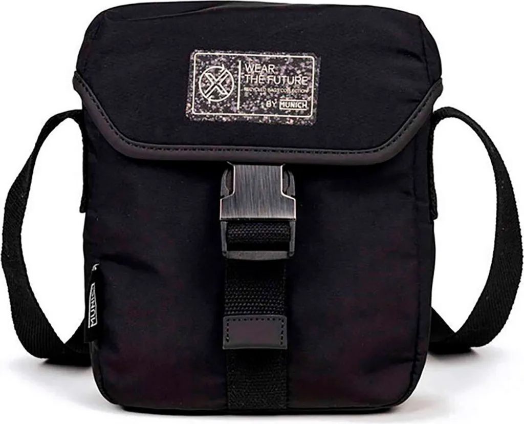 Besace Bandoulière Homme en Matière Recyclée Munich X 4.0 Noire Urbaine