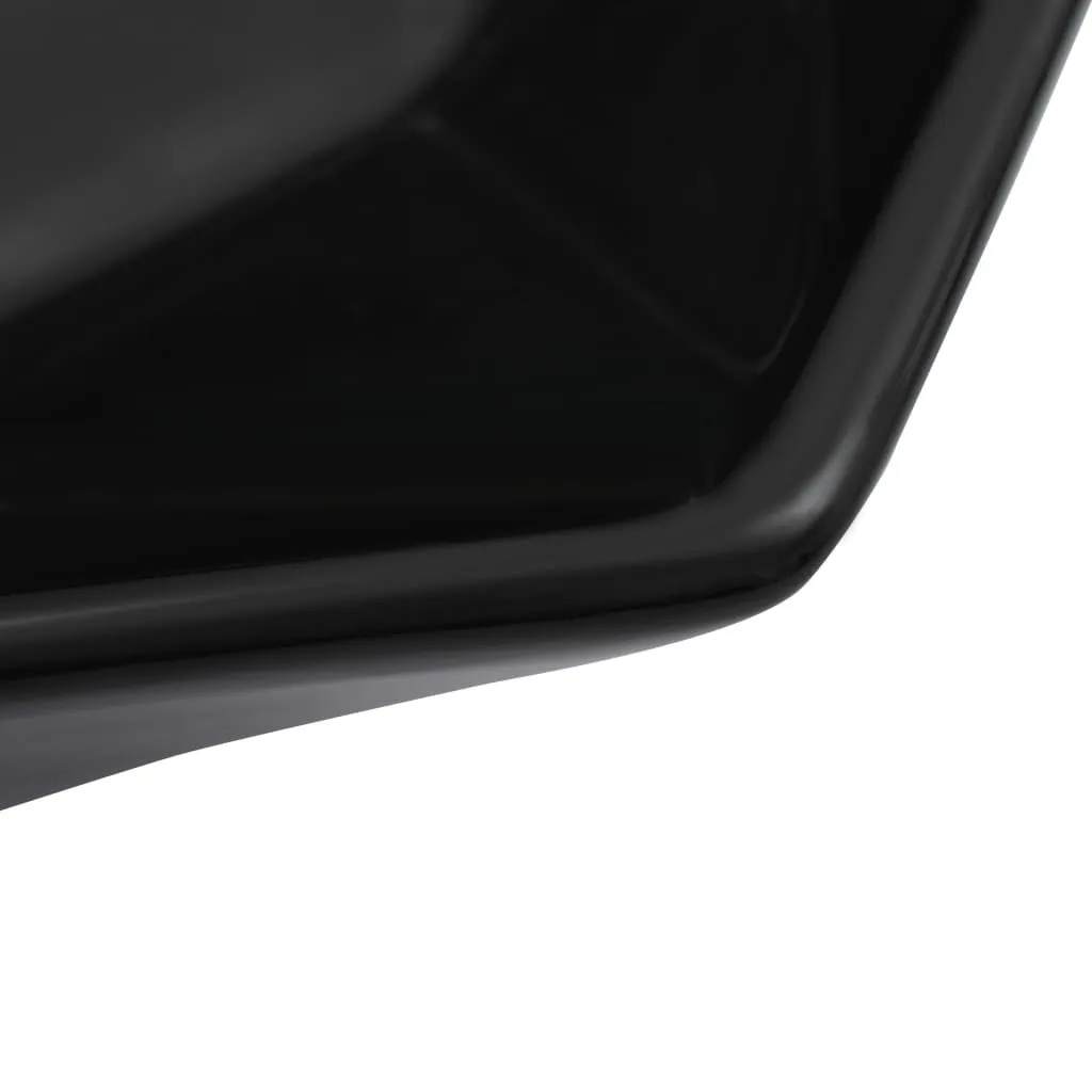 Vasque céramique noire design, solution gain de place, 41cm vidaXL - 4