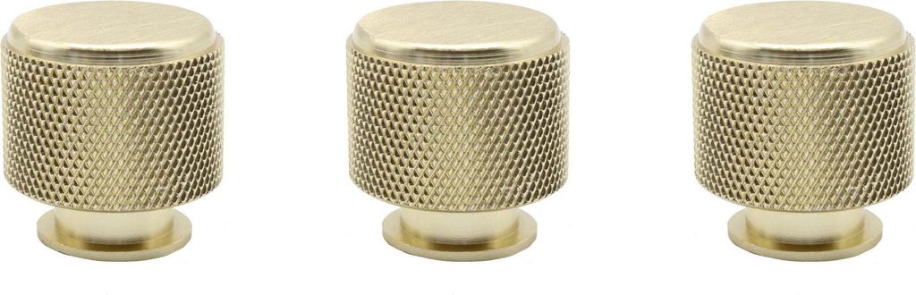 Natural Goods Berlin Möbelgriff TROMMEL, Möbelknopf, Schrankgriff, Knauf für Schublade und Tür, Gold, 3 Stück