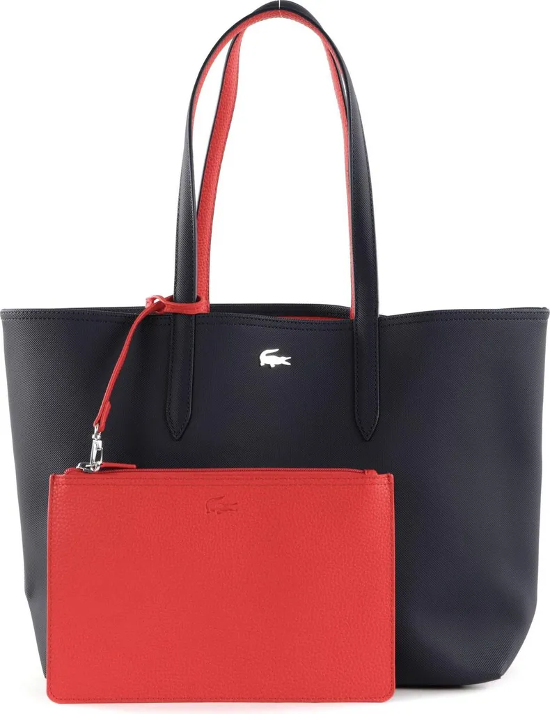 Sac à épaule Lacoste en toile enduite bicolore avec pochette zippée