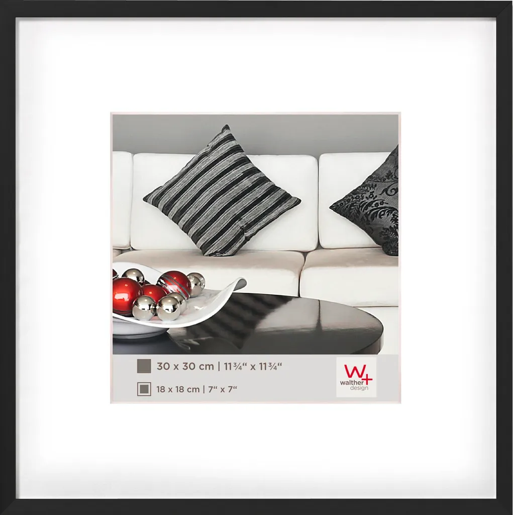 Cornice Foto Walther Chair 30x30 Alluminio Nero - Ricordi Protetti - 1