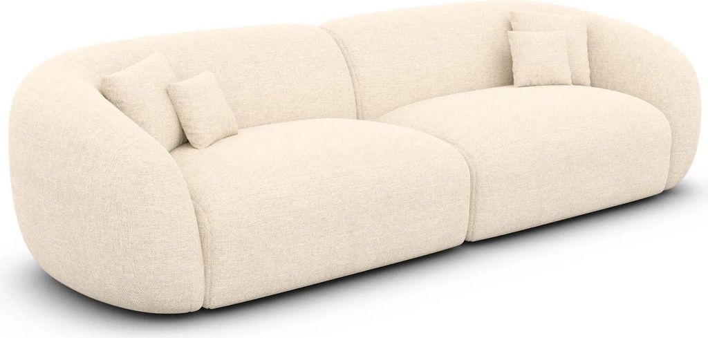 Strukturstoff 4-Sitzer Couch Gaia Creme