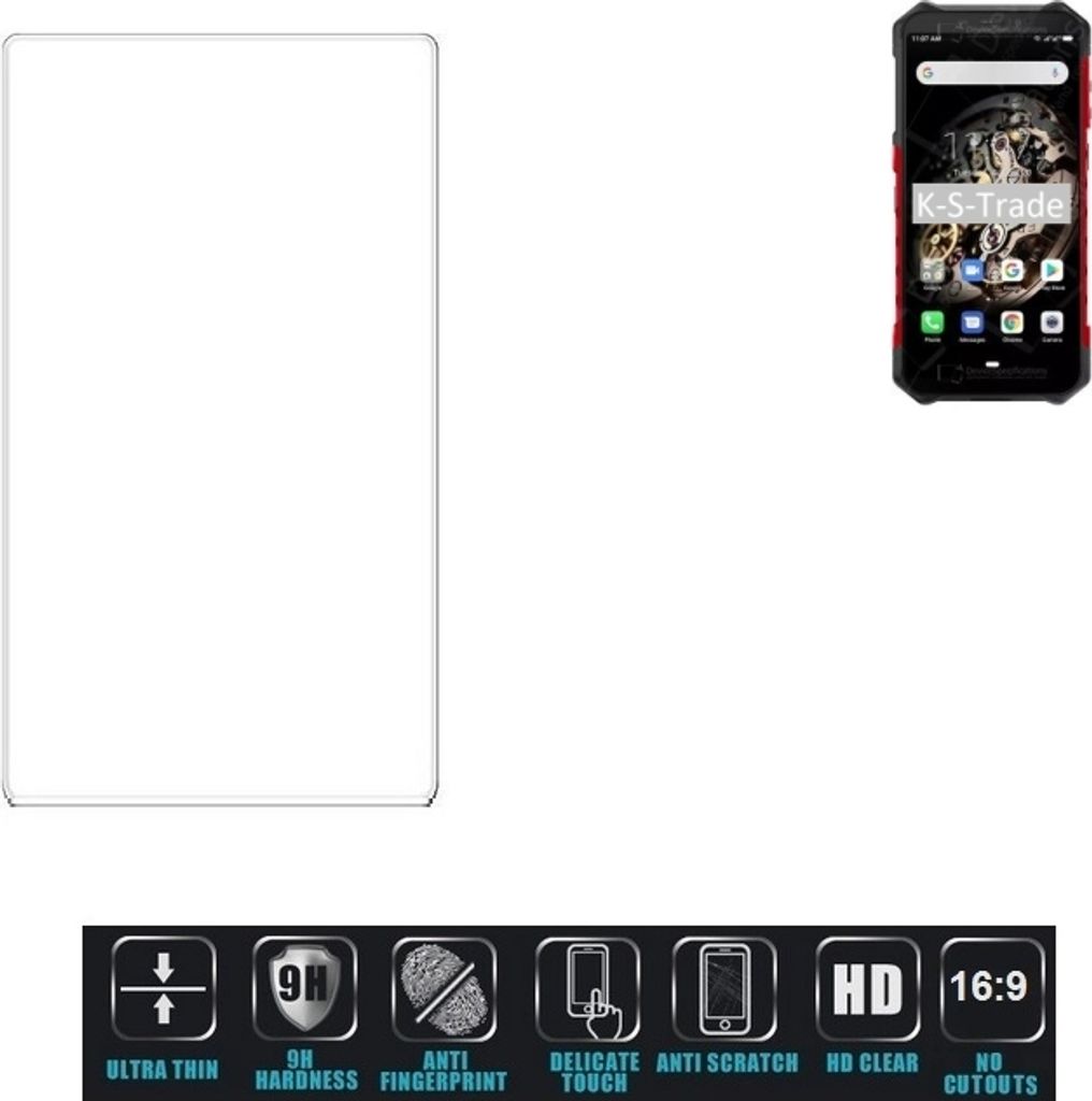 K-S-Trade Displayschutzglas kompatibel mit Ulefone Armor X5 Hartglas Schutzfolie Glasfolie 16:9 Format, bedeckt keine Seitenbereiche