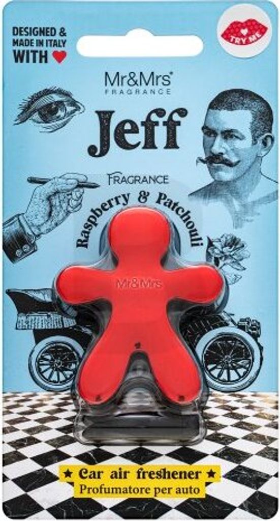 Mr&Mrs Fragrance Jeff Chrome Car Air Freshener Raspberry & Produktbild 