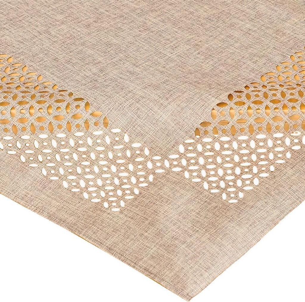 Tischdecke REA durchbrochene Ornamente Polyester braun 85 x 85 cm