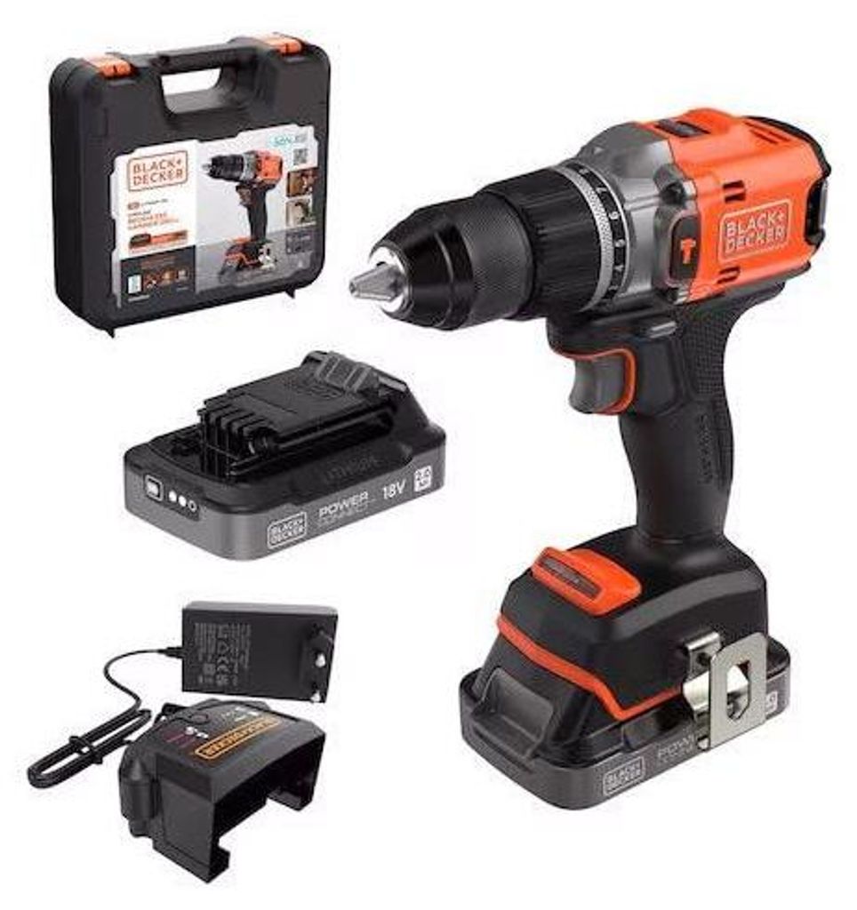 Black+Decker Akku-Schlagbohrschrauber Brushless BLD683D2XK-QW 18V 2x2.0Ah Mit Koffer