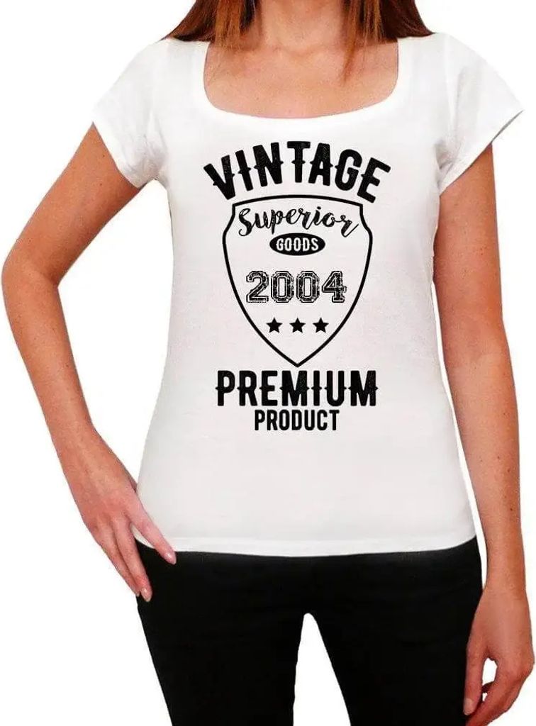Damen Grafik T-Shirt Überlegene Waren 2004 – Superior Goods Premium Product 2004 – Geschenk 20. Geburtstag Jahrestag 20 Jahre Jubiläum