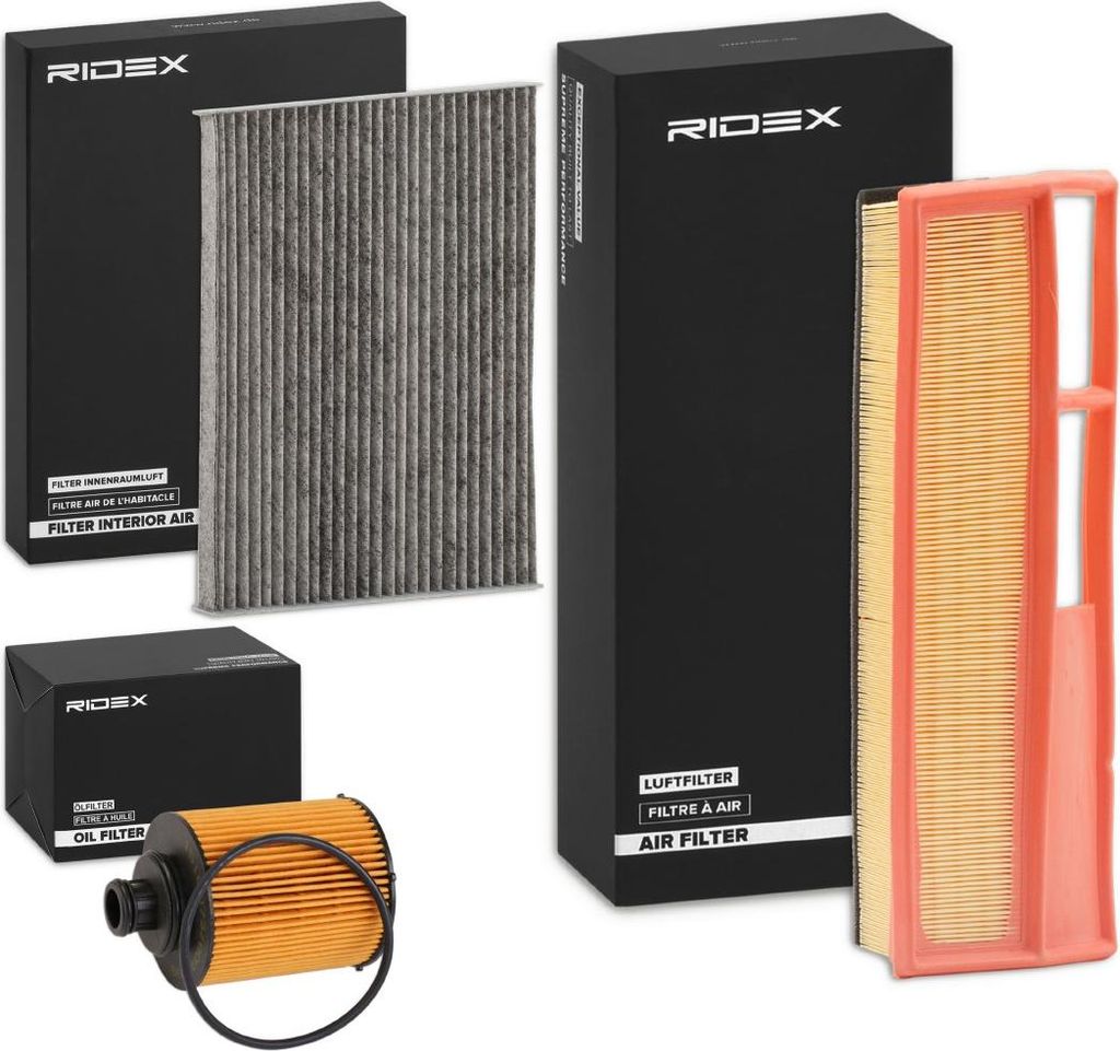 RIDEX Filterset Inspektionspaket Filtersatz für FIAT GRANDE PUNTO (199) PUNTO EVO (199) PUNTO (188) PUNTO (199) DOBLO Kasten/Kombi (263) Doblo Kombi