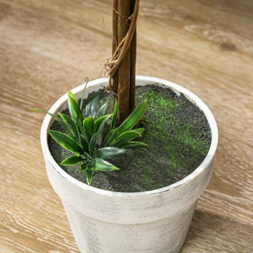 Kuenstlicher Lavendel 2er Set 60 cm 14,5 x 14,5 x 60 cm Kunstpflanze im Topf Plastik Blume fuer Wohnzimmer Schlafzimmer Buero Garten Dekoration