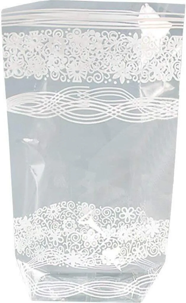 Sachets Cadeaux Transparents Motif Dentelle Folia 284 en Cellulose 9,5x16cm