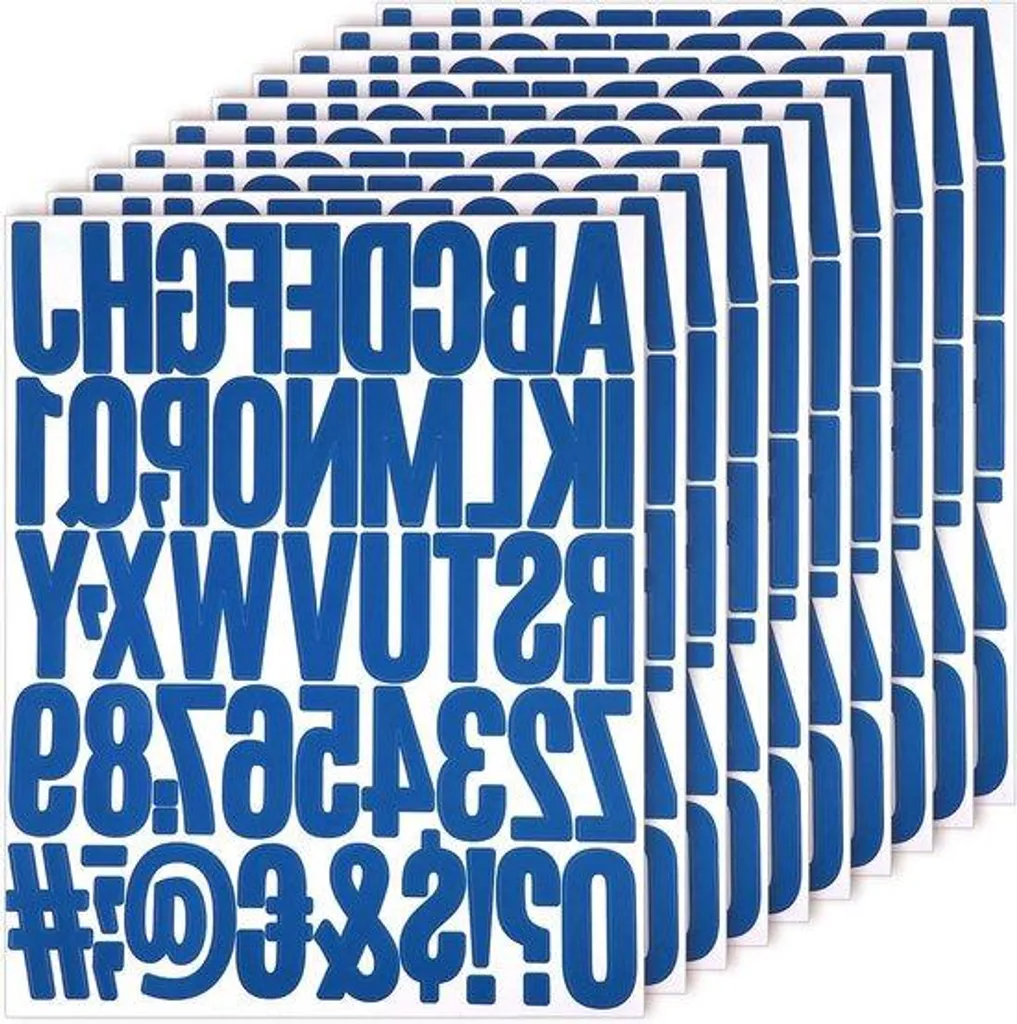 Stickers alphabet bleu foncé pour marquage facile et durable, 500 pièces