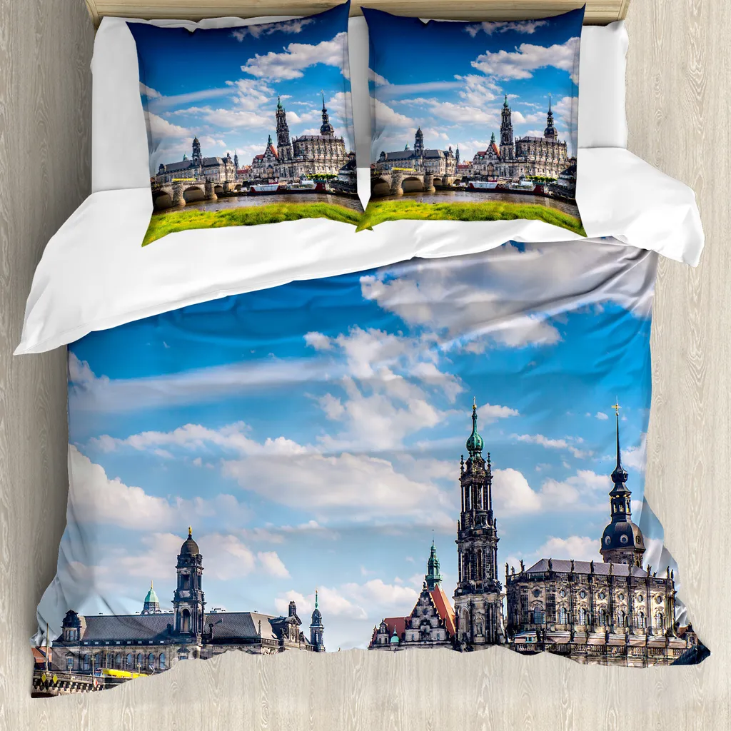 Copripiumino ABAKUHAUS Città Europea 200x200 Antiacaro Grigio Blu