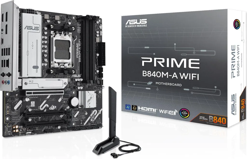 Mainboard ASUS PRIME B840M-A WIFI AMD AM5 Micro-ATX Polyvalente et Fiable