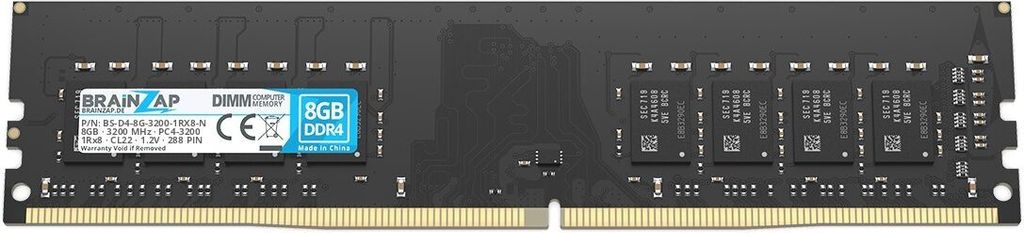 BRAINZAP 8GB DDR4 3200MHz PC4-3200 DIMM CL22 1Rx8 1.2V, Obrázok produktu 