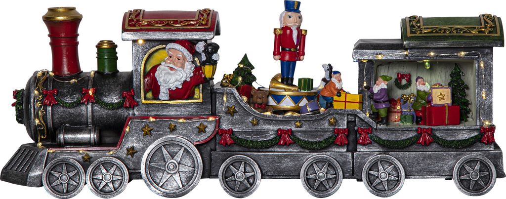 Star LED-Weihnachtszene 'Largeville', Zug, bunt