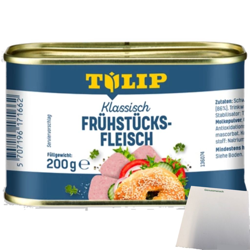 Tulip Klassisch Frühstücksfleisch (1x200g Dose) + usy Block Produktbild 