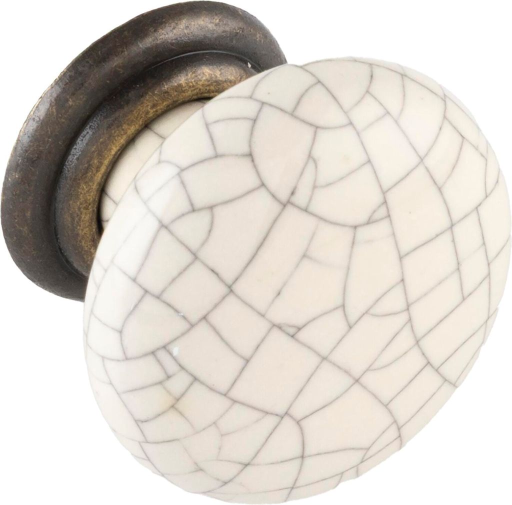 Siro Knopf L= 34 mm Beige/Messing antik