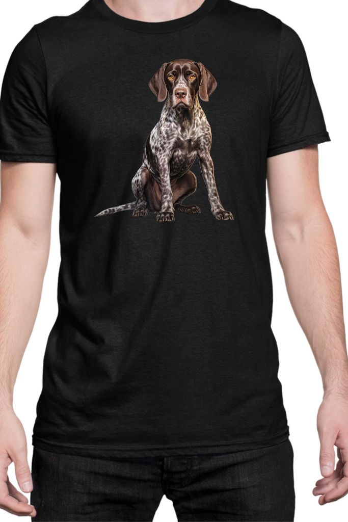 Herren T-Shirt Dogs Breeds German Shorthaired Pointer Dog Breed 007, Man 2XL / Schwarz