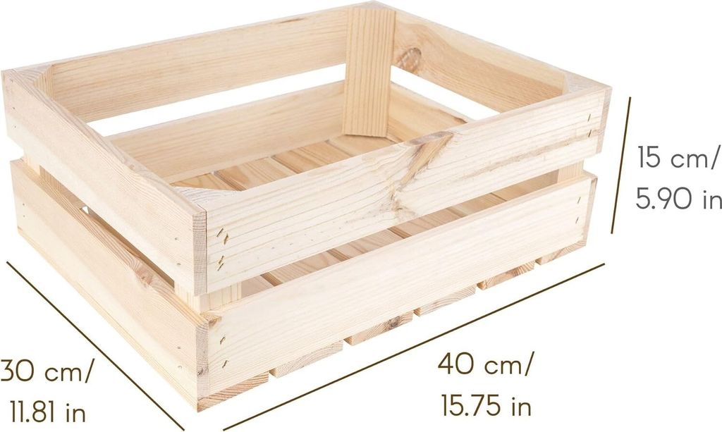 A wooden crate with dimensions indicated by text overlays.