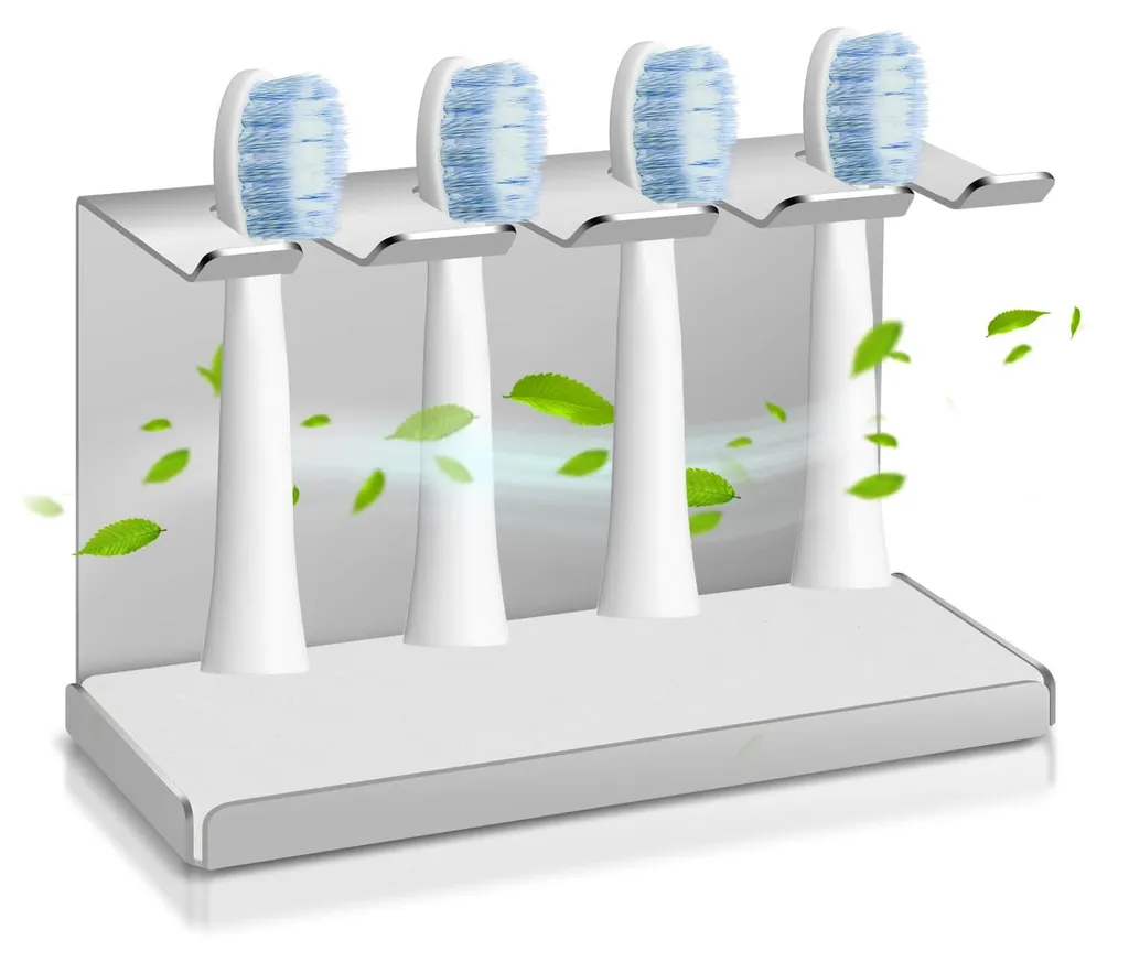 Porte-brosse à dents électrique Oral-B iO et Philips en inox 4 têtes