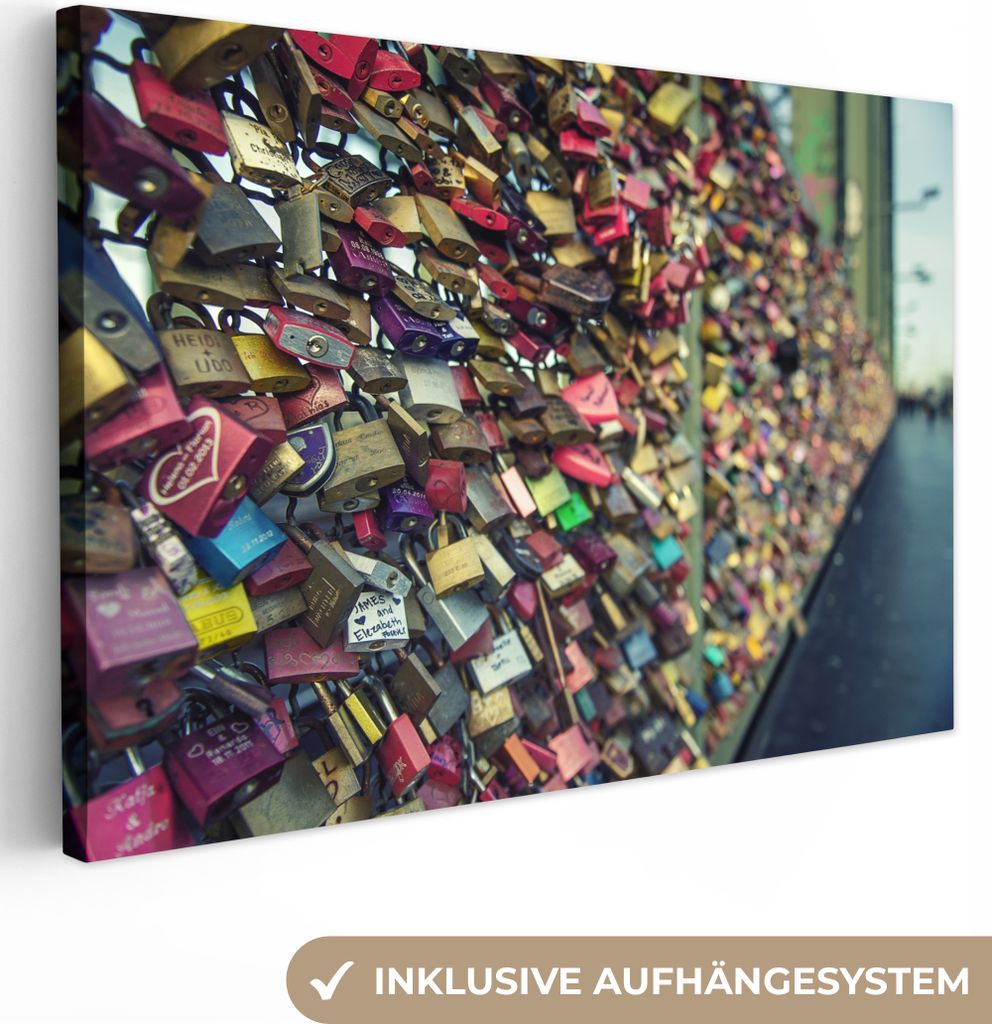 OneMillionCanvasses - Leinwandbilder - 140x90 cm, Schloss - Brücke - Köln, Wandbilder Kunstdruck Wanddekoration - Foto auf Leinwand - Gemälde ...
