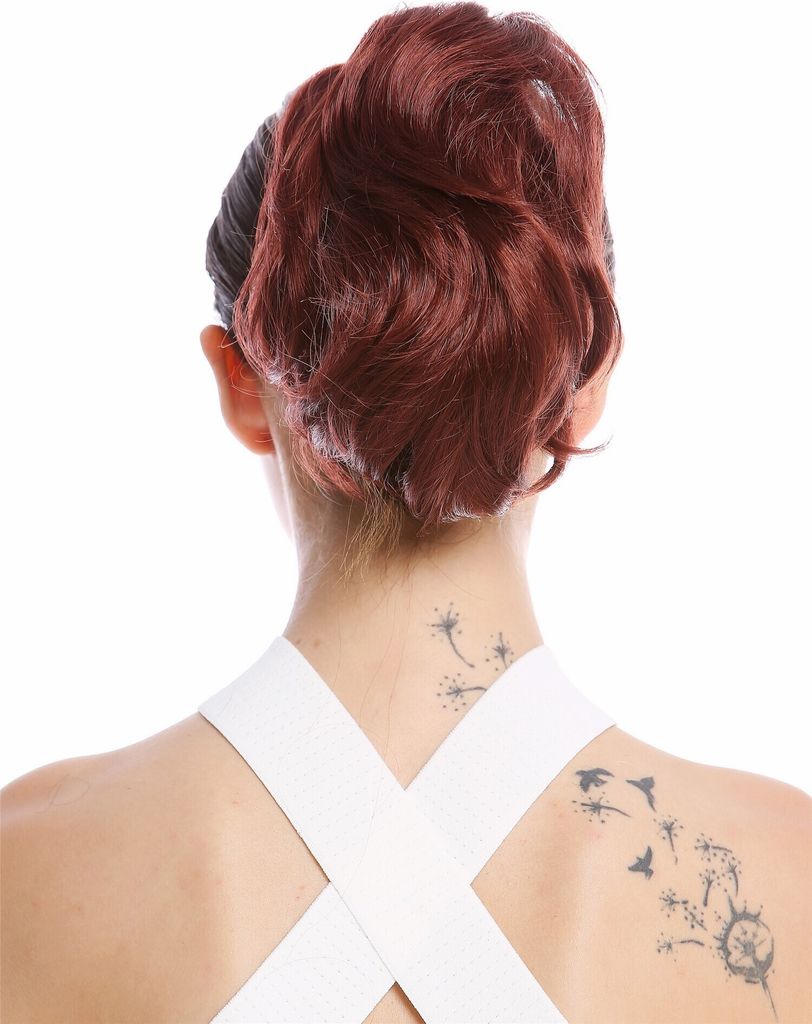 WIG ME UP Zopf Pferdeschwanz kurz voluminös wellig Rotbraun 1028-V-35