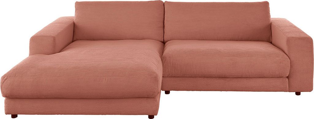 KAWOLA Sofa MADELINE Ecksofa Cord rost Longchair links