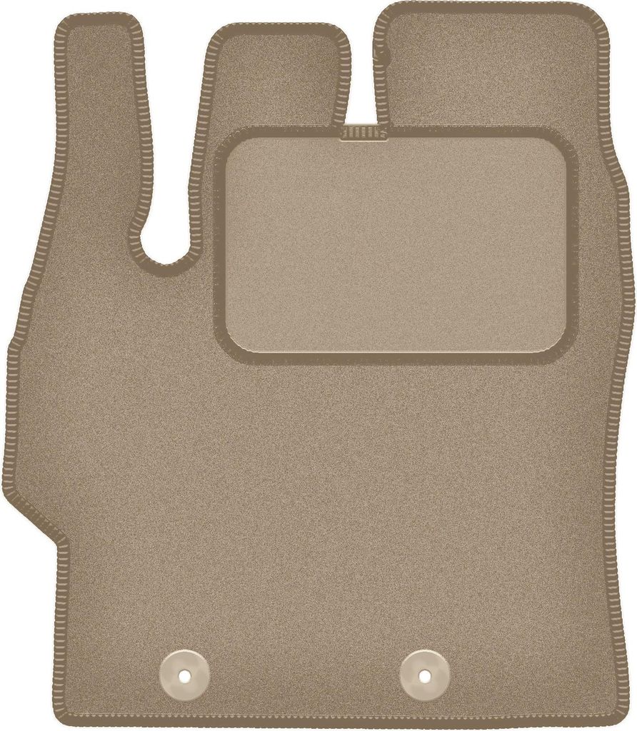 Fahrerfußmatte Velours beige passend für Mazda 2 Hybrid (2022-, Schrägheck) – mit Befestigungen – passgenau