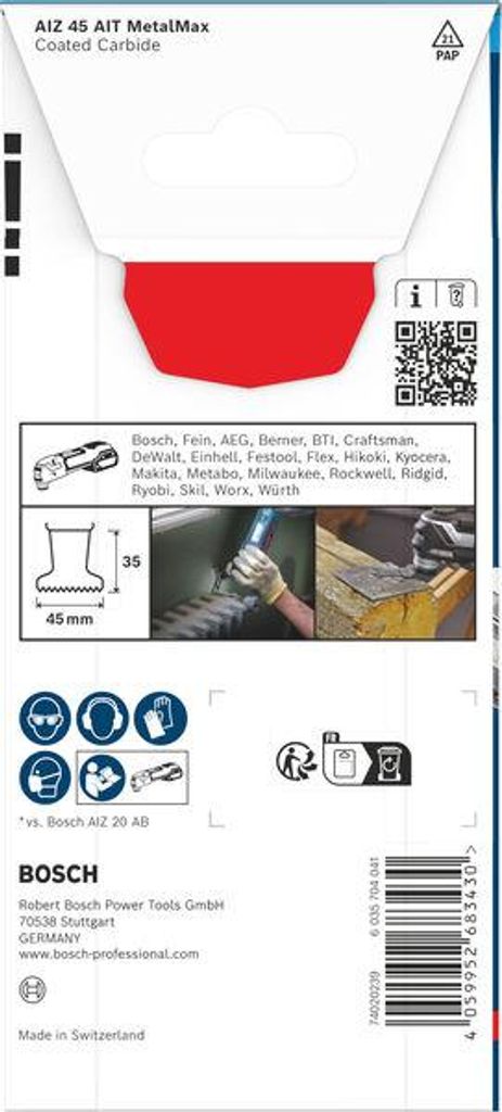 EXPERT AIZ 45 AIT MetalMax Tauchsägeblatt, 45 x 35 mm