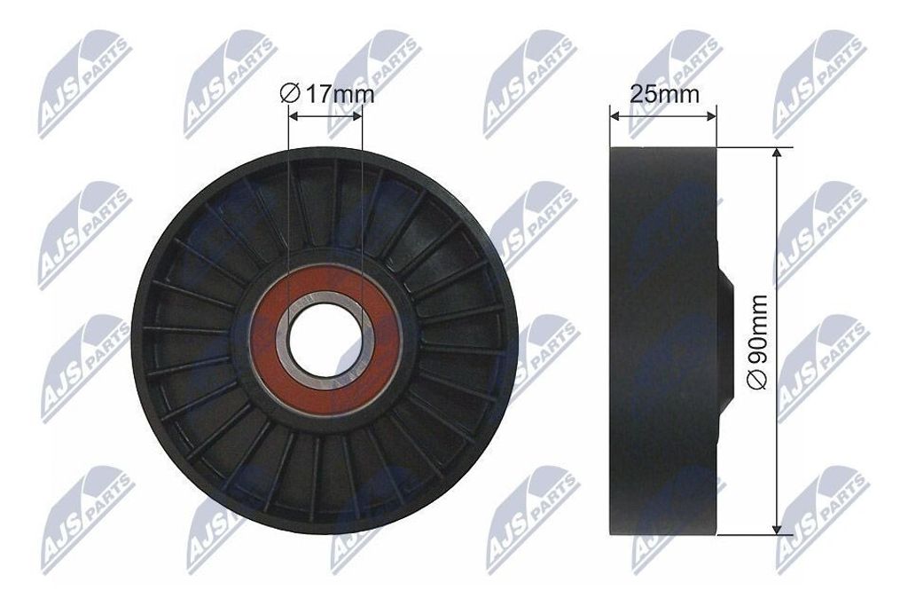 NTY RNK-PL-002 Spannrolle Keilrippenriemen 90mm für SAAB Produktbild 
