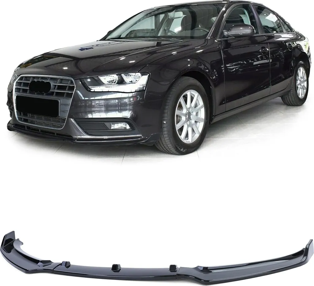 Spoiler Avant Audi A4 B8 en ABS Noir Brillant Design Sportif 11-15