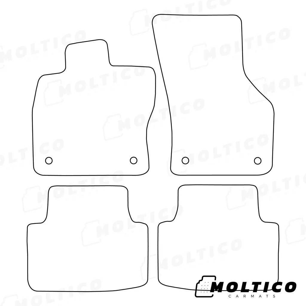 MOLTICO Tappetini Velours VW Passat B8 dal 2014 Beige: Set 4 Pezzi su Misura - 2