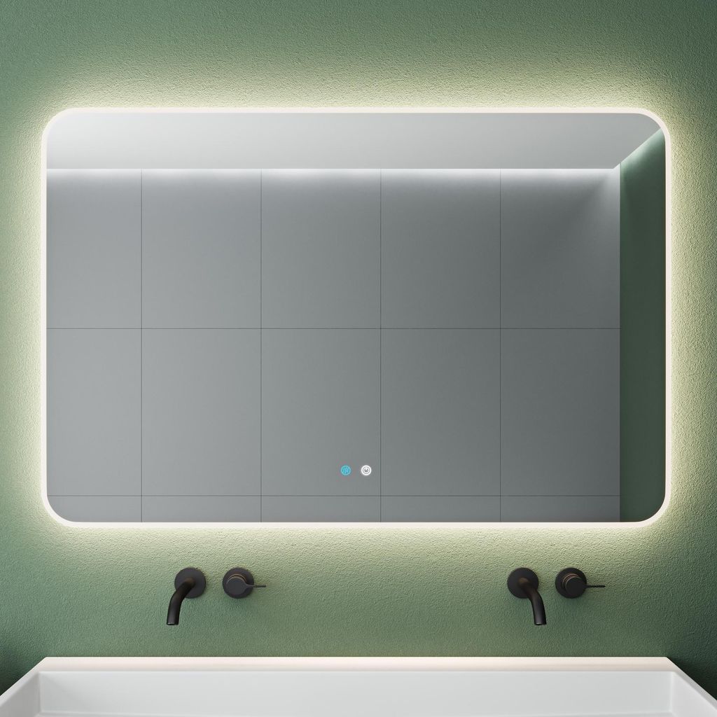 Mai & Mai Wandspiegel Badezimmer Spiegel LED 120x80cm LED Bad-Spiegel mit Touchschalter, Beschlagfrei durch Antifog-Schicht nova-02