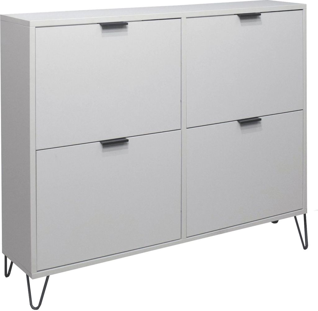 Schuhschrank Erna 120x25x101 Kreidegrau matt Lack 14784-D