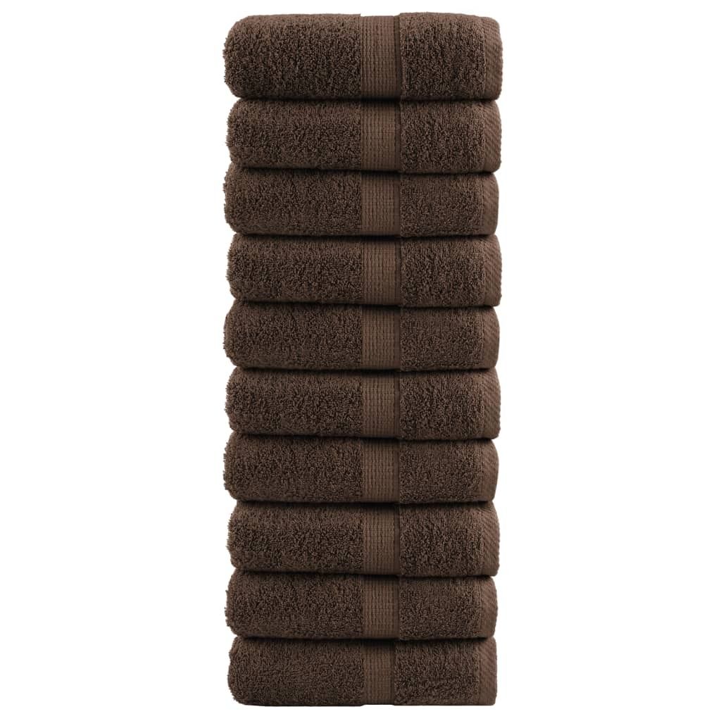 "Spring Sale"Premium-Waschtücher SOLUND 10er set - modernes Design - Braun 30x30cm 600 g/m² NEU396263 - Handtücher